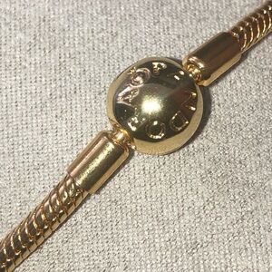 Pandora Gold Bracelet with Logo Disc